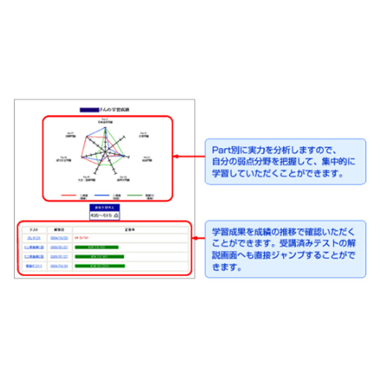 分野別成績レーダーチャート